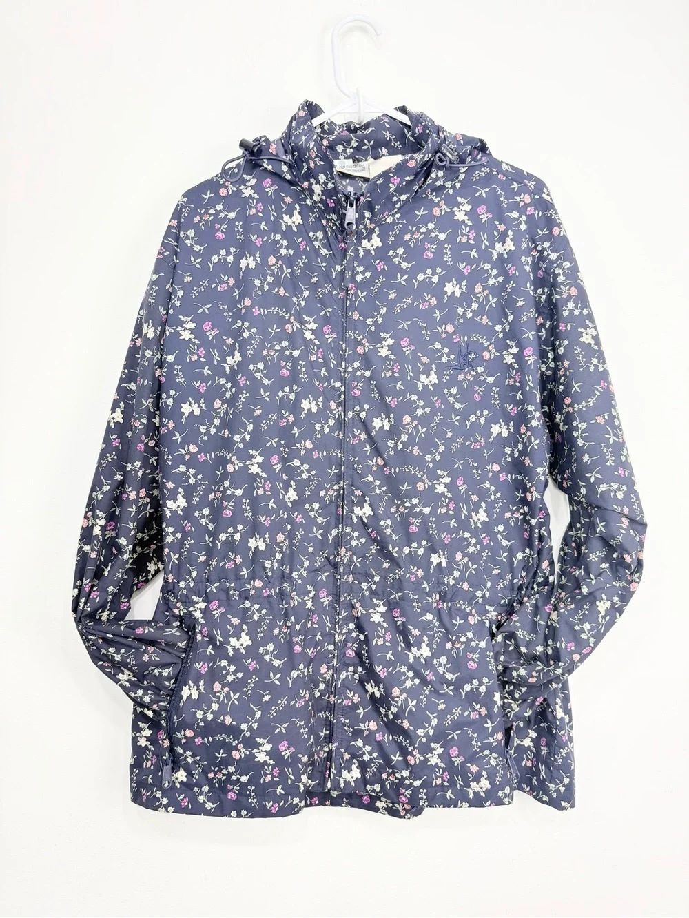 Northern Reflections Country Essentials Navy Blue Floral Zip Up Rain Coat Jacket